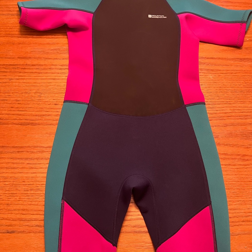 Youth Swim Wet Suit - Pink, Black, and Green